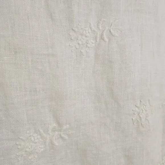 CP Shades Yellow Linen Embroidered Long Sleeve V-neck Boxy Oversized Top Size XS - Picture 4 of 7